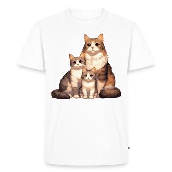 Famille de chats - T-shirt Premium bio Homme - blanc - Devant - Nico (187cm)
