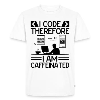 Coffee Coding Programmer Coder Developer Nerd Coff - Men's Premium Organic T-Shirt - white - Front - Nico (187cm)