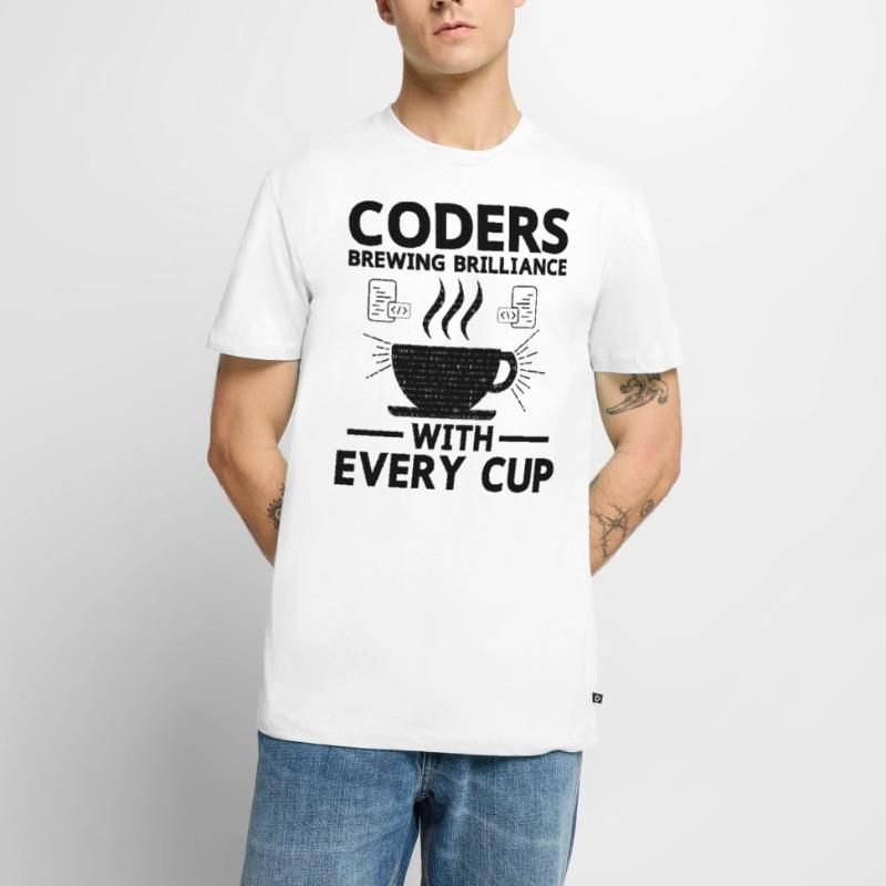 Café Codage Programmeur Codeur Développeur Nerd Coff T-shirt Premium bio Homme