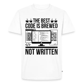 Coffee Coding Programmer Coder Developer Nerd Coff - Men's Premium Organic T-Shirt - white - Front - Nico (187cm)