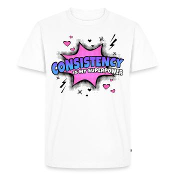 Consistency is my superpower trait - Men's Premium Organic T-Shirt - white - Front - Nico (187cm)