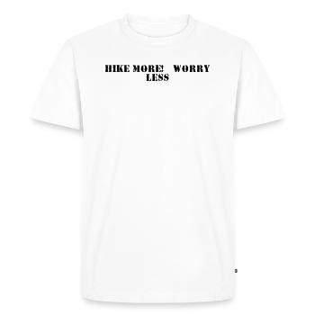 Hiking - Hike more, worry less - Men's Premium Organic T-Shirt - white - Front - Nico (187cm)
