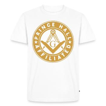 Masonic Angles & Compasses FREEMASON Prince Hall - Men's Premium Organic T-Shirt - white - Front - Nico (187cm)