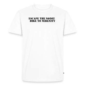 Randonnée - Échapper au bruit, randonner vers la sérénité - T-shirt Premium bio Homme - blanc - Devant - Nico (187cm)