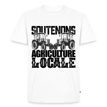Soutenons l'agriculture locale.Agriculteurs france - T-shirt Premium bio Homme - blanc - Devant - Nico (187cm)
