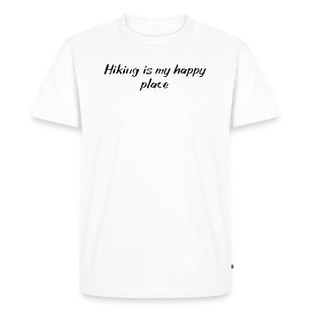 Randonnée - La randonnée est mon lieu de bonheur - T-shirt Premium bio Homme - blanc - Devant - Nico (187cm)