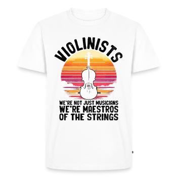 Violonistes, nous ne sommes pas seulement des musiciens, nous sommes des maestros - T-shirt Premium bio Homme - blanc - Devant - Nico (187cm)