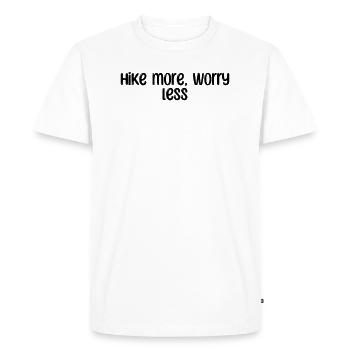 Hiking - Hike more, worry less - Men's Premium Organic T-Shirt - white - Front - Nico (187cm)