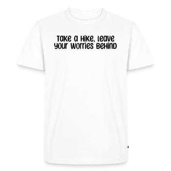 Hiking - Take a hike, leave your worries behind - Men's Premium Organic T-Shirt - white - Front - Nico (187cm)
