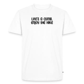 Hiking - Life's a climb, enjoy the hike - Men's Premium Organic T-Shirt - white - Front - Nico (187cm)