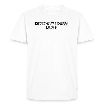 Randonnée - La randonnée est mon lieu de bonheur - T-shirt Premium bio Homme - blanc - Devant - Nico (187cm)