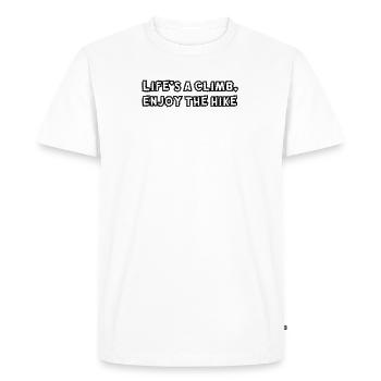 Hiking - Life's a climb, enjoy the hike - Men's Premium Organic T-Shirt - white - Front - Nico (187cm)