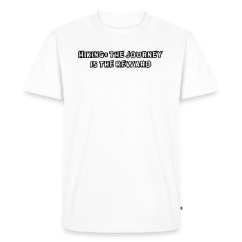 Wandern - Randonnée : le voyage est la récompense - T-shirt Premium bio Homme - blanc - Devant - Nico (187cm)