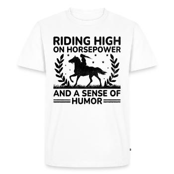 Courses de chevaux pur-sang Équitation Chevaux équestres - T-shirt Premium bio Homme - blanc - Devant - Nico (187cm)
