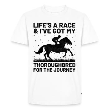 Courses de chevaux pur-sang Équitation Chevaux équestres - T-shirt Premium bio Homme - blanc - Devant - Nico (187cm)