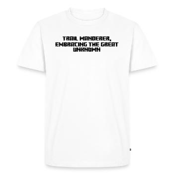 Hiking - Trail wanderer, embracing the great - Men's Premium Organic T-Shirt - white - Front - Nico (187cm)