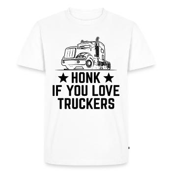 Trucker Driving Dad Trucker Father Truck Driver - Men's Premium Organic T-Shirt - white - Front - Nico (187cm)