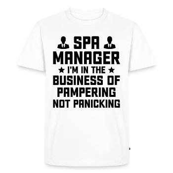 Gestionnaire de SPA Emploi Bien-être Drôle Gestion de SPA Sayi - T-shirt Premium bio Homme - blanc - Devant - Nico (187cm)