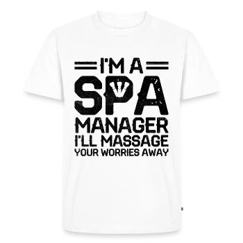Gestionnaire de SPA Emploi Bien-être Drôle Gestion de SPA Sayi - T-shirt Premium bio Homme - blanc - Devant - Nico (187cm)
