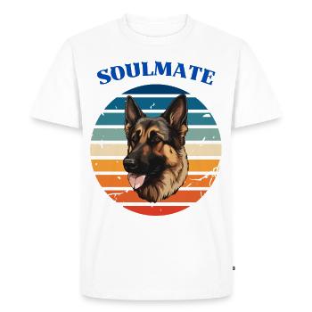 Chien d’âme sœur - T-shirt Premium bio Homme - blanc - Devant - Nico (187cm)