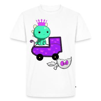 Dragon Pregnant Eggshell Egg Hatch Baby - Men's Premium Organic T-Shirt - white - Front - Nico (187cm)