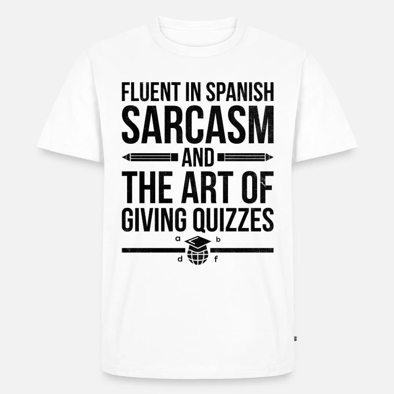 Fremdsprachenlehrer Schule Sprachlehrer - Männer Premium Bio T-Shirt - Weiß