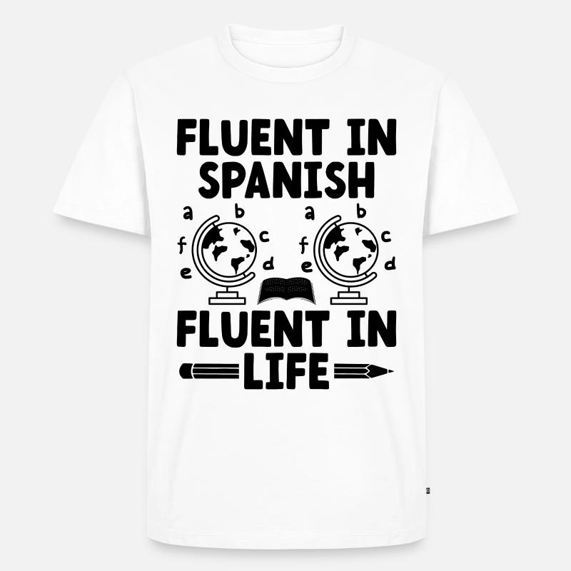 Fremdsprachenlehrer Schule Sprachlehrer - Männer Premium Bio T-Shirt - Weiß