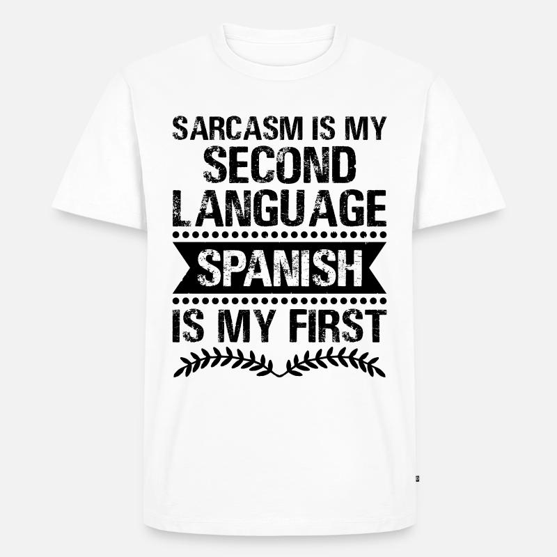 Fremdsprachenlehrer Schule Sprachlehrer - Männer Premium Bio T-Shirt - Weiß