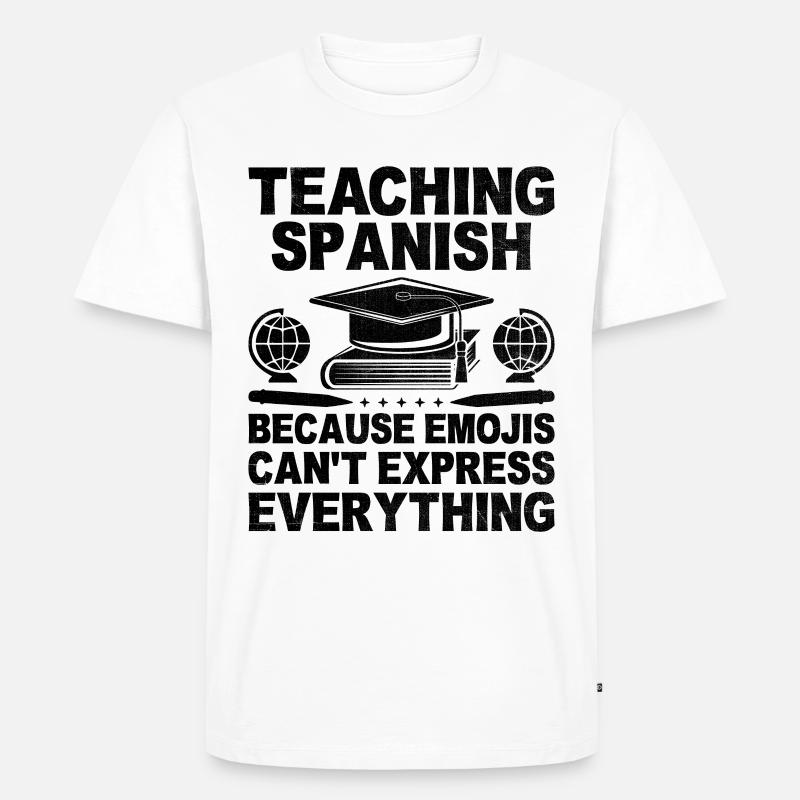 Fremdsprachenlehrer Schule Sprachlehrer - Männer Premium Bio T-Shirt - Weiß