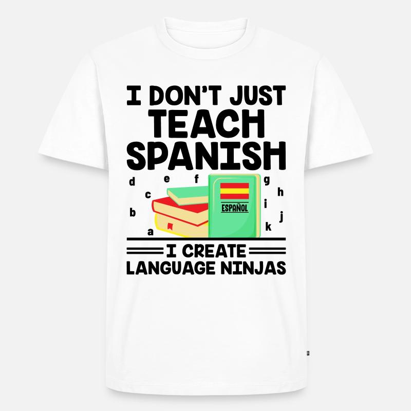 Fremdsprachenlehrer Schule Sprachlehrer - Männer Premium Bio T-Shirt - Weiß