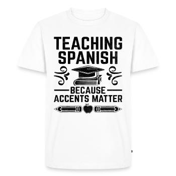 Foreign Language Teacher School Languages Teachers - Men's Premium Organic T-Shirt - white - Front - Nico (187cm)