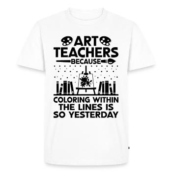 Art Teacher School Teacher Funny Art Teachers Scho - Men's Premium Organic T-Shirt - white - Front - Nico (187cm)