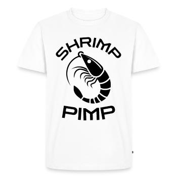 Crevette Proxénète Drôle Crevette Motif Pêcheur Humour - T-shirt Premium bio Homme - blanc - Devant - Nico (187cm)