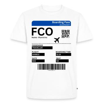Rome Fiumicino Airport FCO Flight Ticket Italy Idea - Men's Premium Organic T-Shirt - white - Front - Nico (187cm)