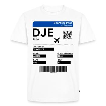 Carte d’embarquement Djerba Idée de vacances en Tunisie - T-shirt Premium bio Homme - blanc - Devant - Nico (187cm)