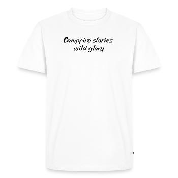 Camping - Campfire stories, wild glory - Men's Premium Organic T-Shirt - white - Front - Nico (187cm)