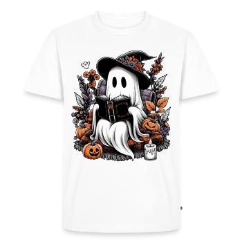 Amateur de livres fantômes - T-shirt Premium bio Homme - blanc - Devant - Nico (187cm)