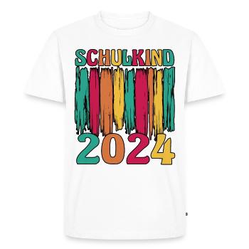 Inscription de la rentrée scolaire des écoliers de 1ère année - T-shirt Premium bio Homme - blanc - Devant - Nico (187cm)