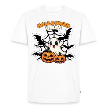 Cute Halloween Vibes Unisex Kids T-shirt - Men's Premium Organic T-Shirt - white - Front - Nico (187cm)