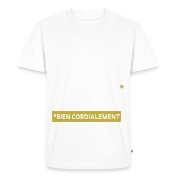 Go get f*cked very cordially - Men's Premium Organic T-Shirt - white - Front - Nico (187cm)