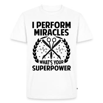 Je fais des miracles Quel est ton chirurgien super-puissant - T-shirt Premium bio Homme - blanc - Devant - Nico (187cm)