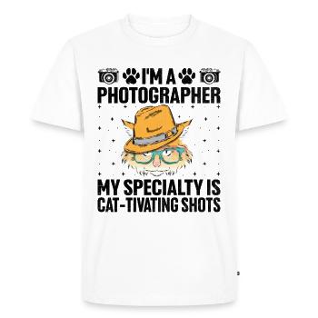 Chat Photographes Chat Amoureux Des Chats Photo - T-shirt Premium bio Homme - blanc - Devant - Nico (187cm)