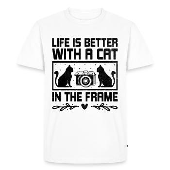 Chat Photographes Chat Amoureux Des Chats Photo - T-shirt Premium bio Homme - blanc - Devant - Nico (187cm)
