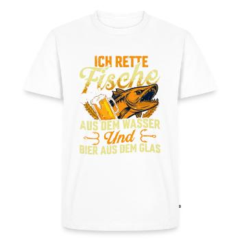 German Fisherman t-shirt - Men's Premium Organic T-Shirt - white - Front - Nico (187cm)