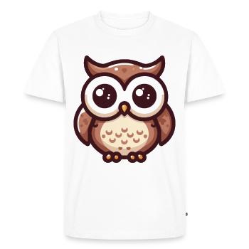 hibou mystique mignon aux yeux écarquillés - T-shirt Premium bio Homme - blanc - Devant - Nico (187cm)