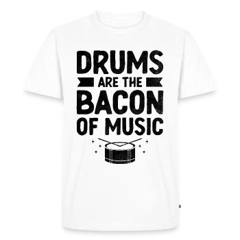 Les tambours sont le bacon de la musique Tambour Tambour Tambour - T-shirt Premium bio Homme - blanc - Devant - Nico (187cm)