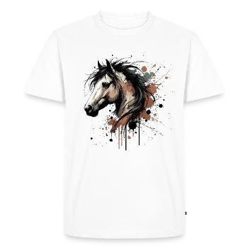 cheval, équitation, cavalier, propriétaire de cheval, sport équestre - T-shirt Premium bio Homme - blanc - Devant - Nico (187cm)
