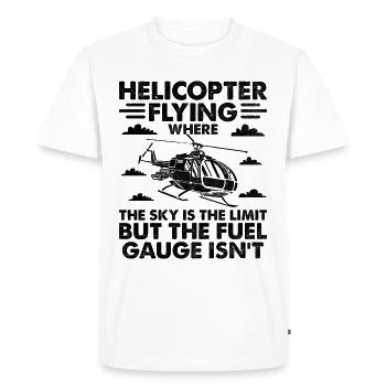 Vol en hélicoptère là où le ciel est la limite Pilote - T-shirt Premium bio Homme - blanc - Devant - Nico (187cm)