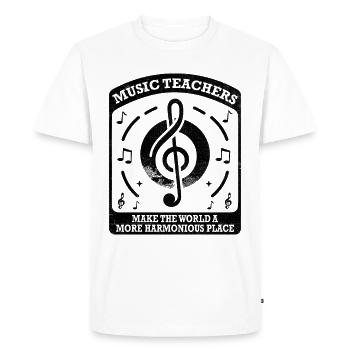 Music Teachers Make The World A More Harmonious Pl - Men's Premium Organic T-Shirt - white - Front - Nico (187cm)