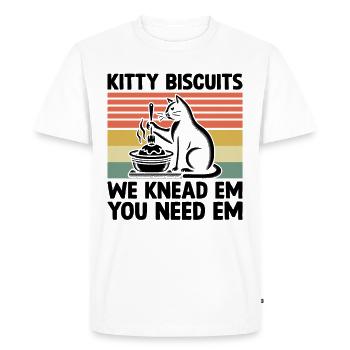 Kitty Biscuits We Knead Em You Need Em Baking Bake - Men's Premium Organic T-Shirt - white - Front - Nico (187cm)